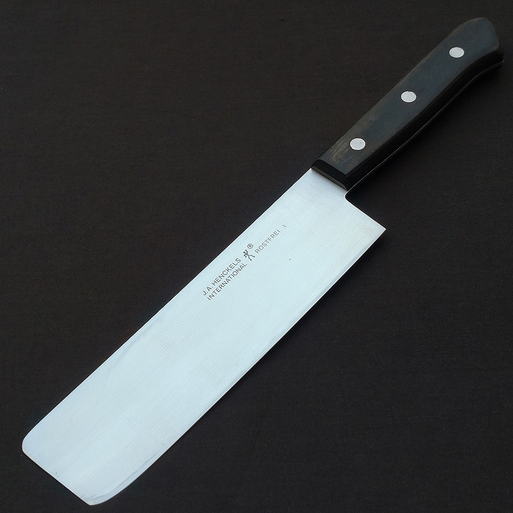 菜切包丁 J.A.HENCKELS INTERNATIONAL ROSTFREI 刃長(zhǎng)約165㎜ 両刃 洋包丁 三本鋲 ヘンケルス 庖丁 Kitchen Knife Nakiri knife 【6026】