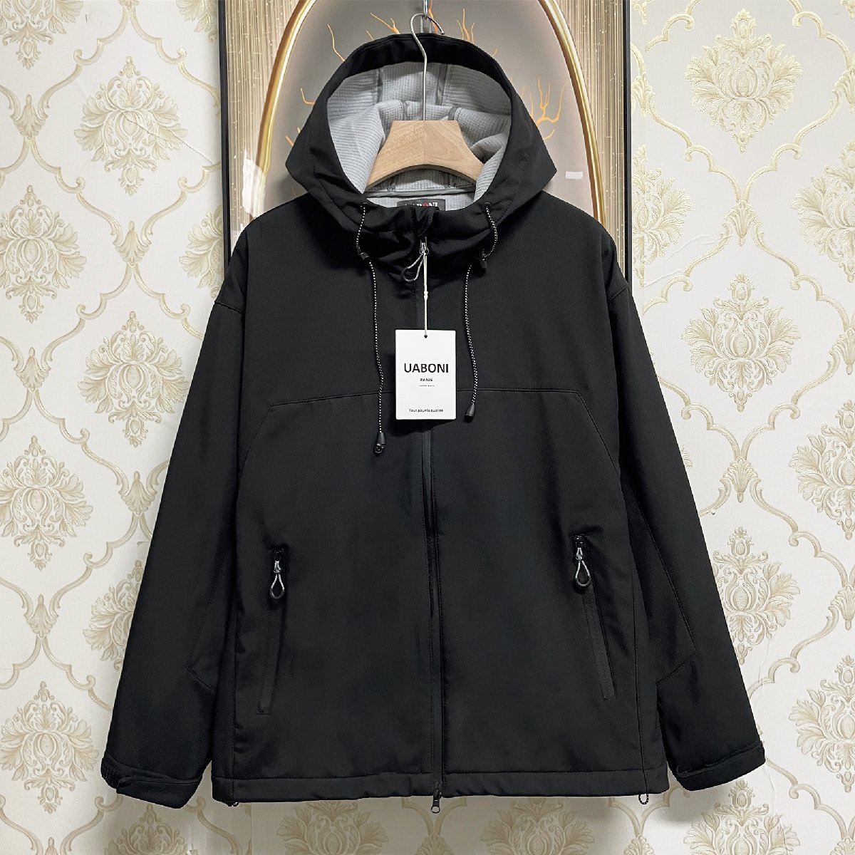 高級(jí)EU制＆定価6萬◆UABONI*Paris*マウンテンパーカー*ユアボニ*パリ発◆防風(fēng) ソフト 保溫 アウトドア マウンテンパーカー 登山服 2XL/52