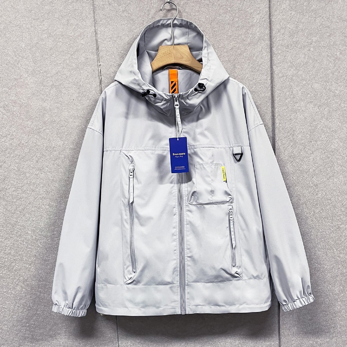 絶賛?ジャケット 定価6萬(wàn)◆Emmauela?イタリア?ミラノ発◆速干 防風(fēng) 快適 通気 マウンテンパーカー アウトドア 普段著 春秋 2XL/52サイズ