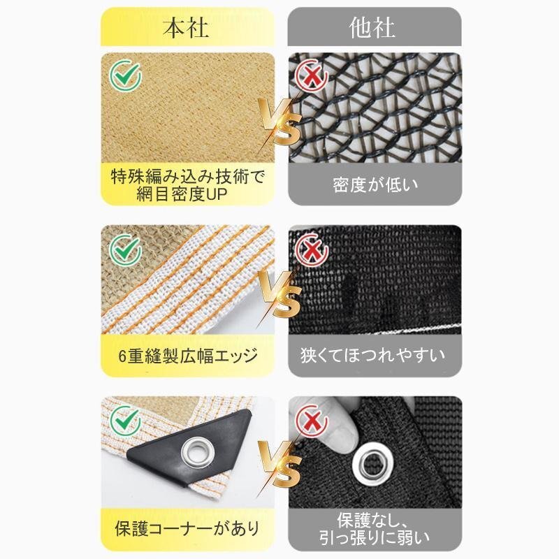 遮光ネット 日除け シェード 大型 3*4m サンシェード 日よけ 目隠し ベランダ バルコニー 斷熱効果 家庭園蕓 shw0097.3