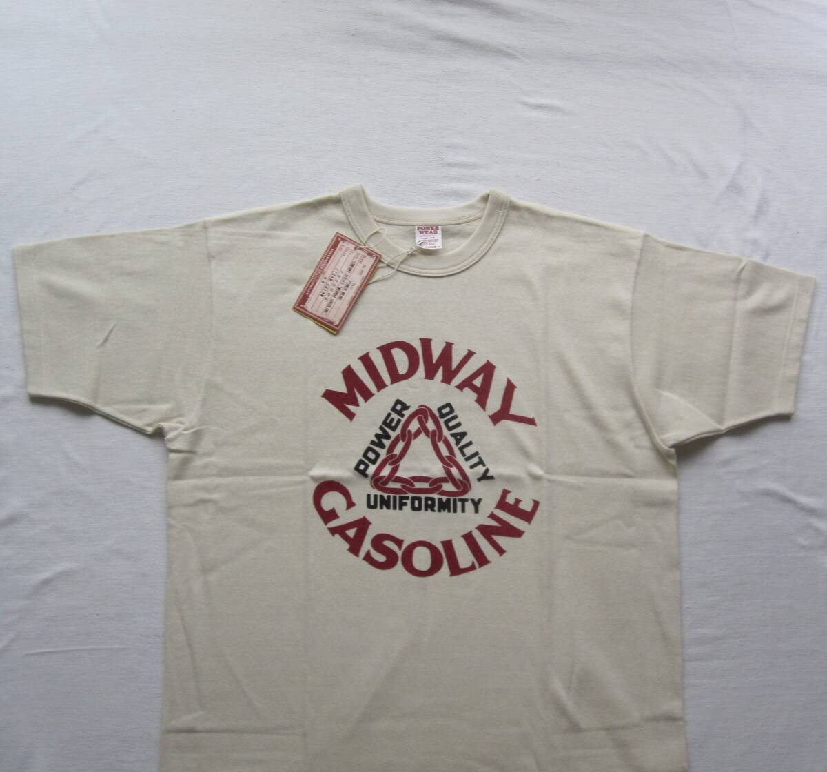 ☆新品 フリーホイーラーズ Tシャツ "MIDWAY GASOLINE" (44) STRAW CREAM ＜COMPANY SERIES＞ FREEWHEELERS