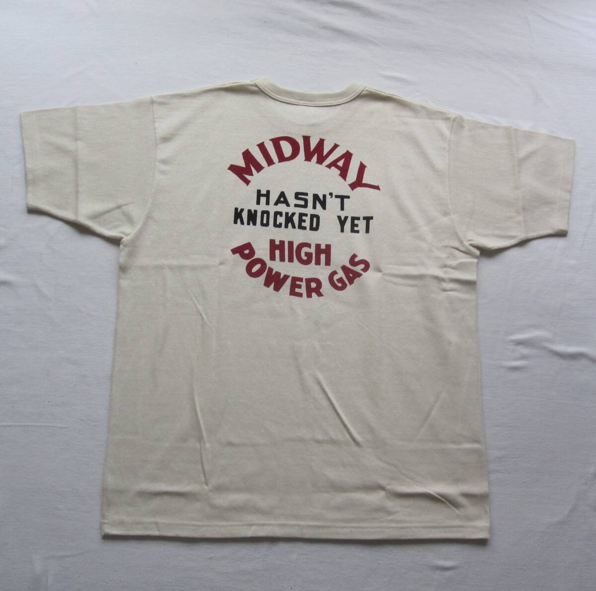 ☆新品 フリーホイーラーズ Tシャツ "MIDWAY GASOLINE" (44) STRAW CREAM ＜COMPANY SERIES＞ FREEWHEELERS