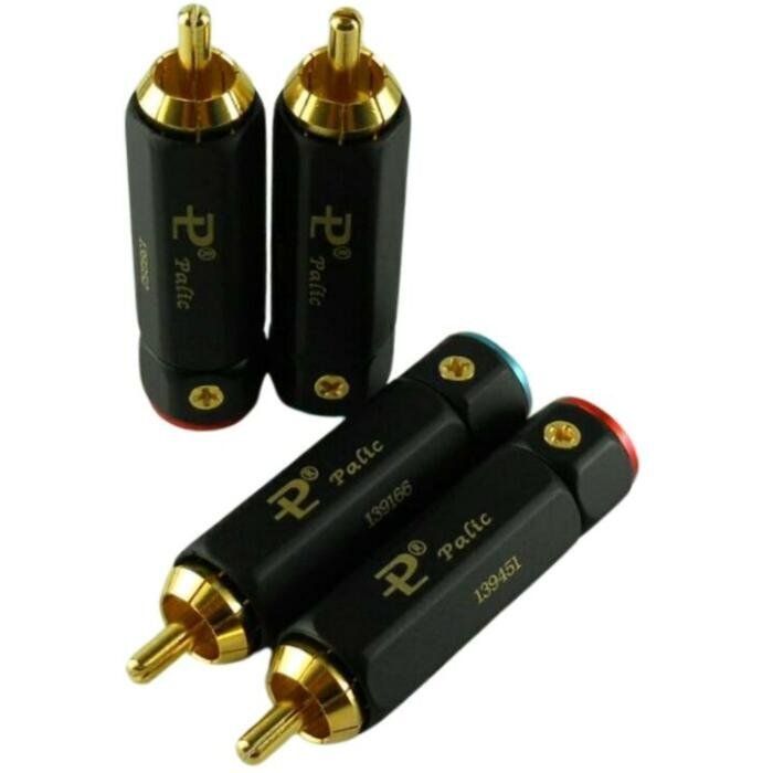 ★パイリックス Pailiccs RCAプラグ RCAコネクタ ピンプラグ 自作用 24K 金メッキ A ブラック 8本セット【送料無料】