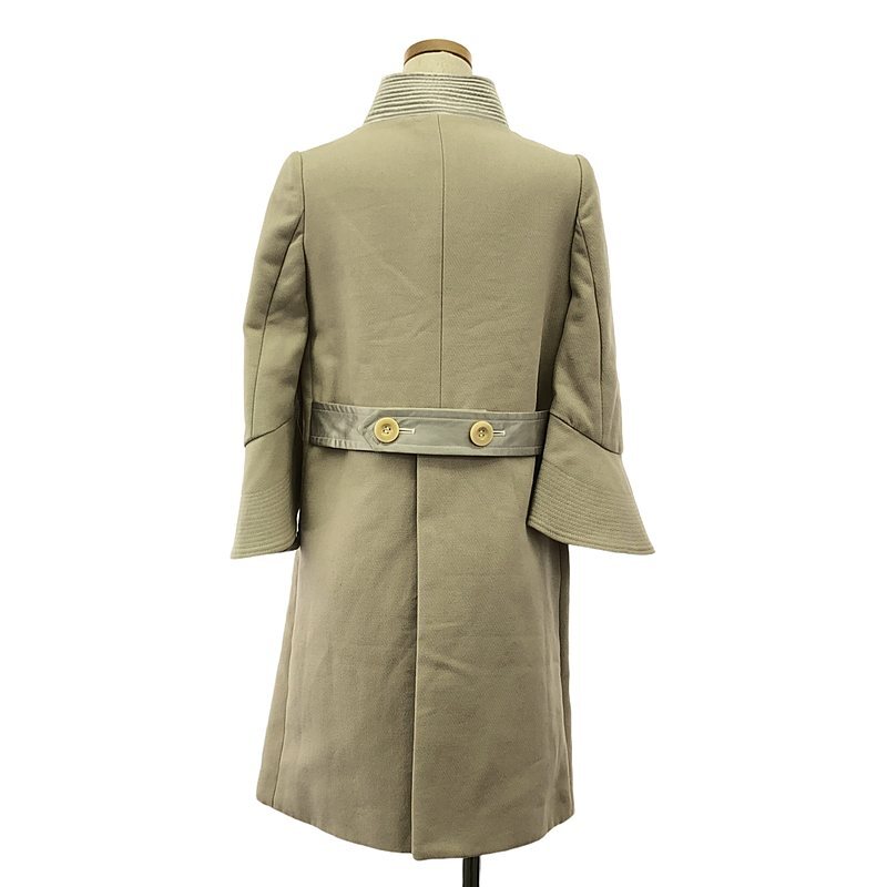 【美品】 sacai / サカイ | フリルスリーブ切替ノーカラーダブルコート | 2 | ベージュ | レディース_画像5