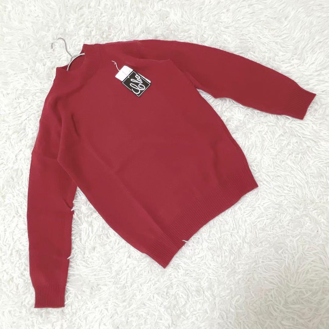 新品 『クレオサン』 (M) スタンドカラーウールセーター 長袖 ベーシック_画像1