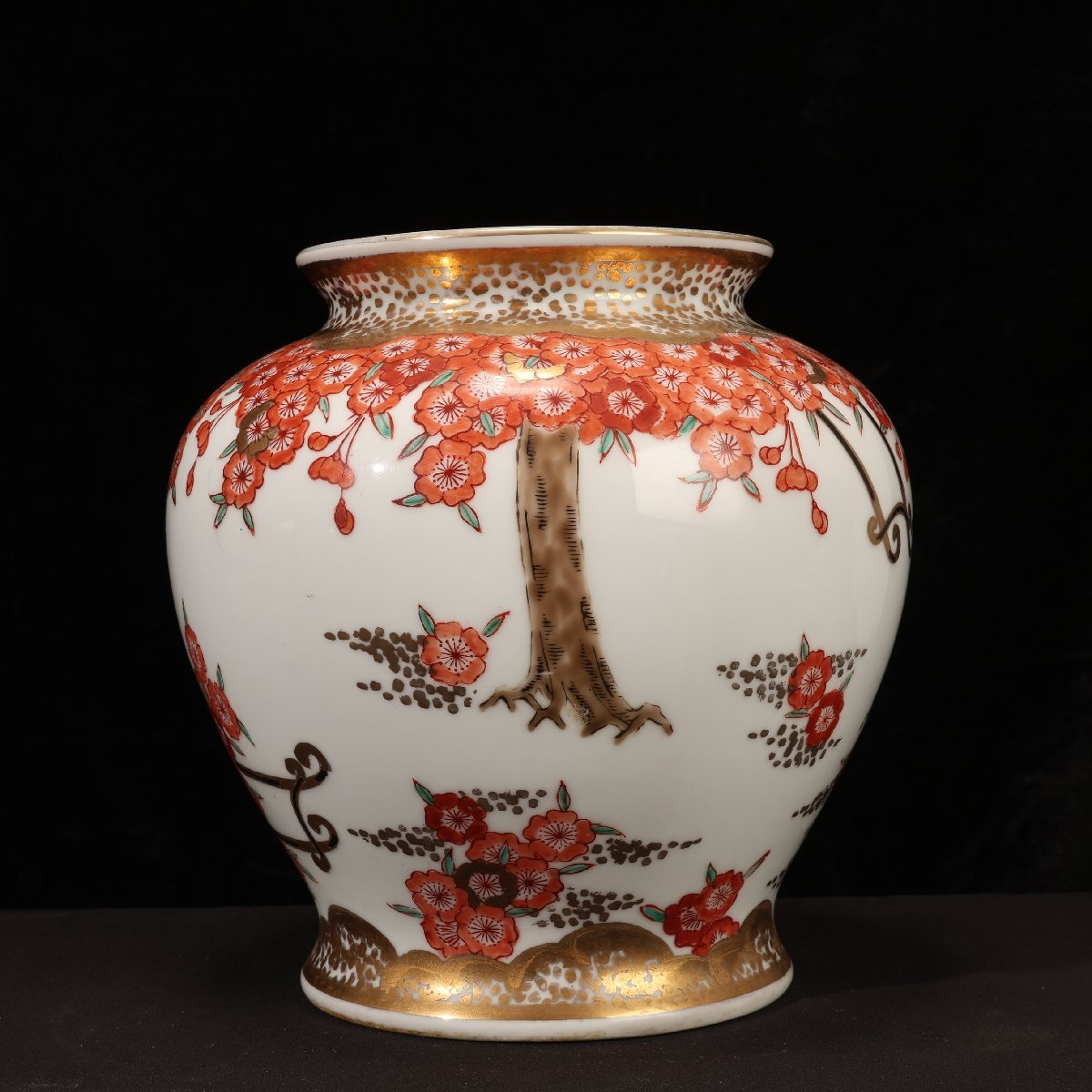 スタンドライト用 壺 有田焼/古伊万里/秀峰在銘/赤絵/金彩