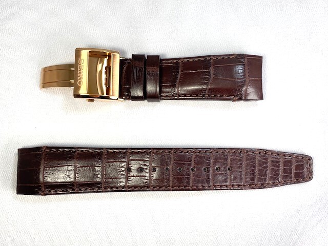 希少 新品 SEIKO 純正 アストロン 22mm クロコダイルバンド 茶色