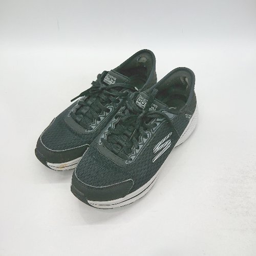 ◇ Θ SKECHERS スケッチャーズ ロゴ入り ローカットスニーカー サイズ24.5 ブラック ホワイト レディース E