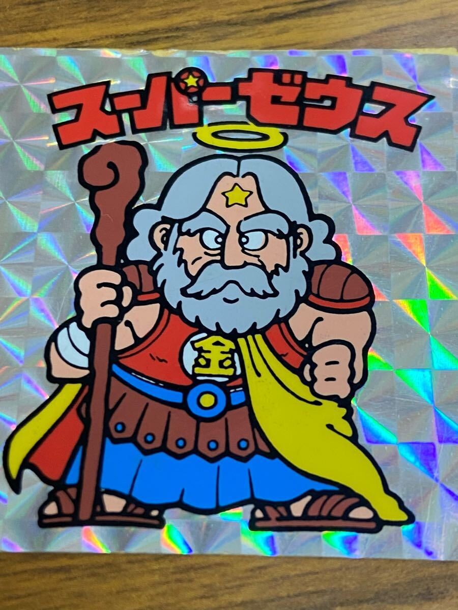 当時物 旧ビックリマン　スーパーゼウス　ビニールコーティング　ビニコ　　検索用　ビックリマン　初期　チョコ版　白髭　ヘッド シール_画像4