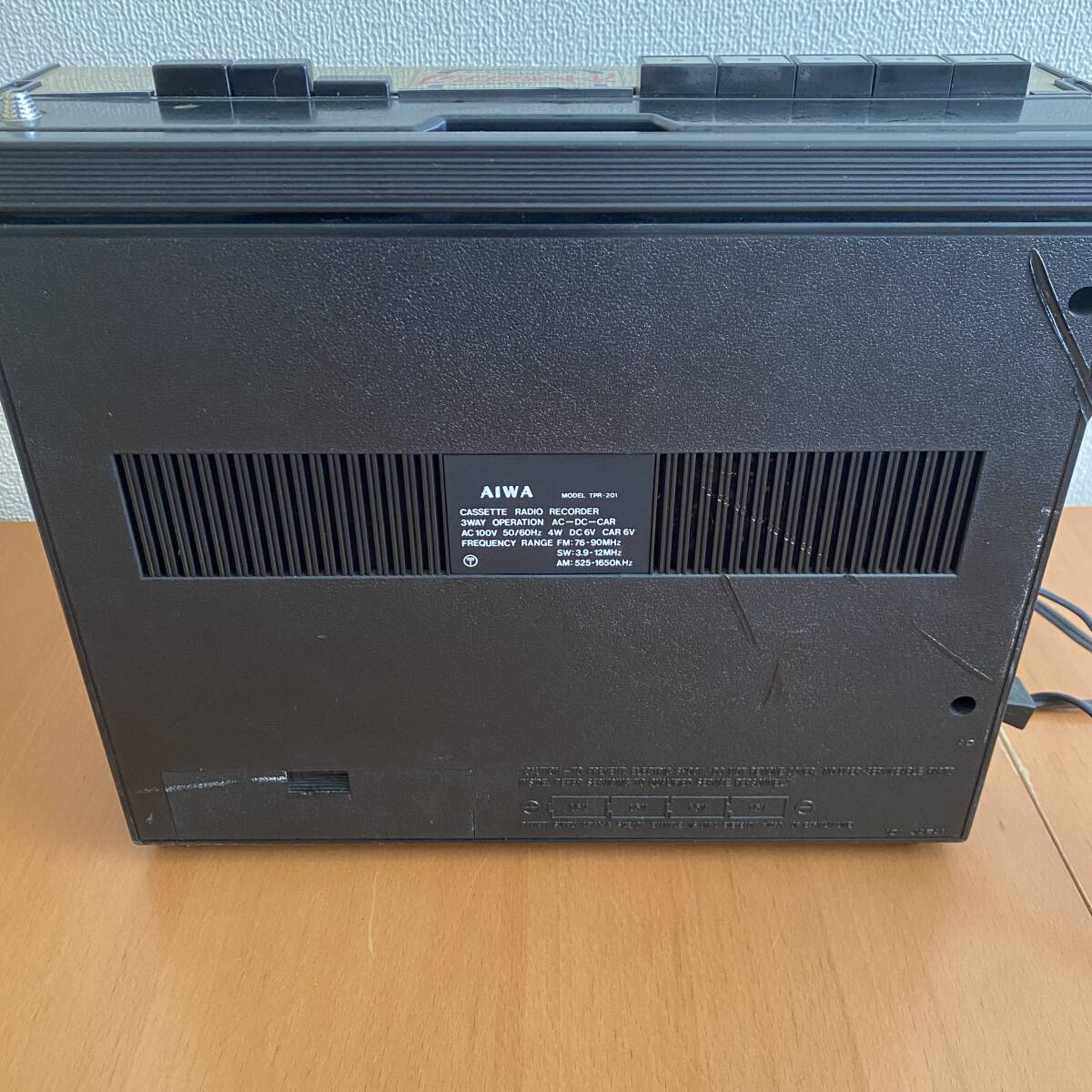 AIWA アイワ カセットデッキ ラジオ付き TPR-201 レコードプレーヤー 昭和レトロ AM/FM オーディオ機器 通電確認済み 現状品_画像5