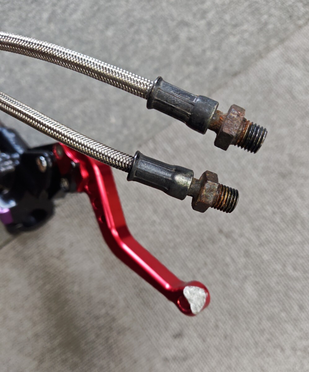 HRC RS250Rで使用 HONDA純正 NISSIN ブレーキマスター 14㎜ タンク別體 メッシュホース付き(検索:RS250R NSR250R MC18 MC21 ニッシン