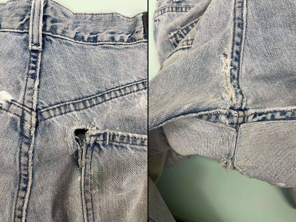 実物 90sリーバイス Levi’s シルバータブ silver tab W34 L32デニム パンツ ワイド ジーンズ ダメージ ペインター ダブルニー カーハート