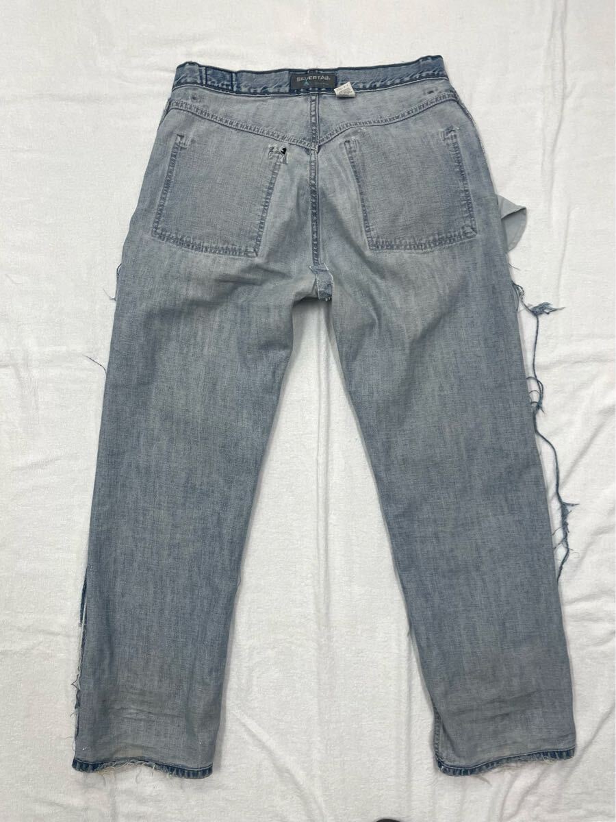 実物 90sリーバイス Levi’s シルバータブ silver tab W34 L32デニム パンツ ワイド ジーンズ ダメージ ペインター ダブルニー カーハート