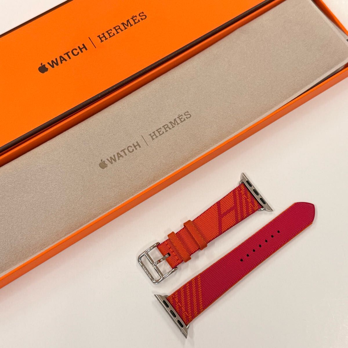 1877 Apple Watch エルメス ジャンピング ローズ オレンジ 即決 美品 Apple Watch Hermes 41mm 40mm 38mm ジャンピング