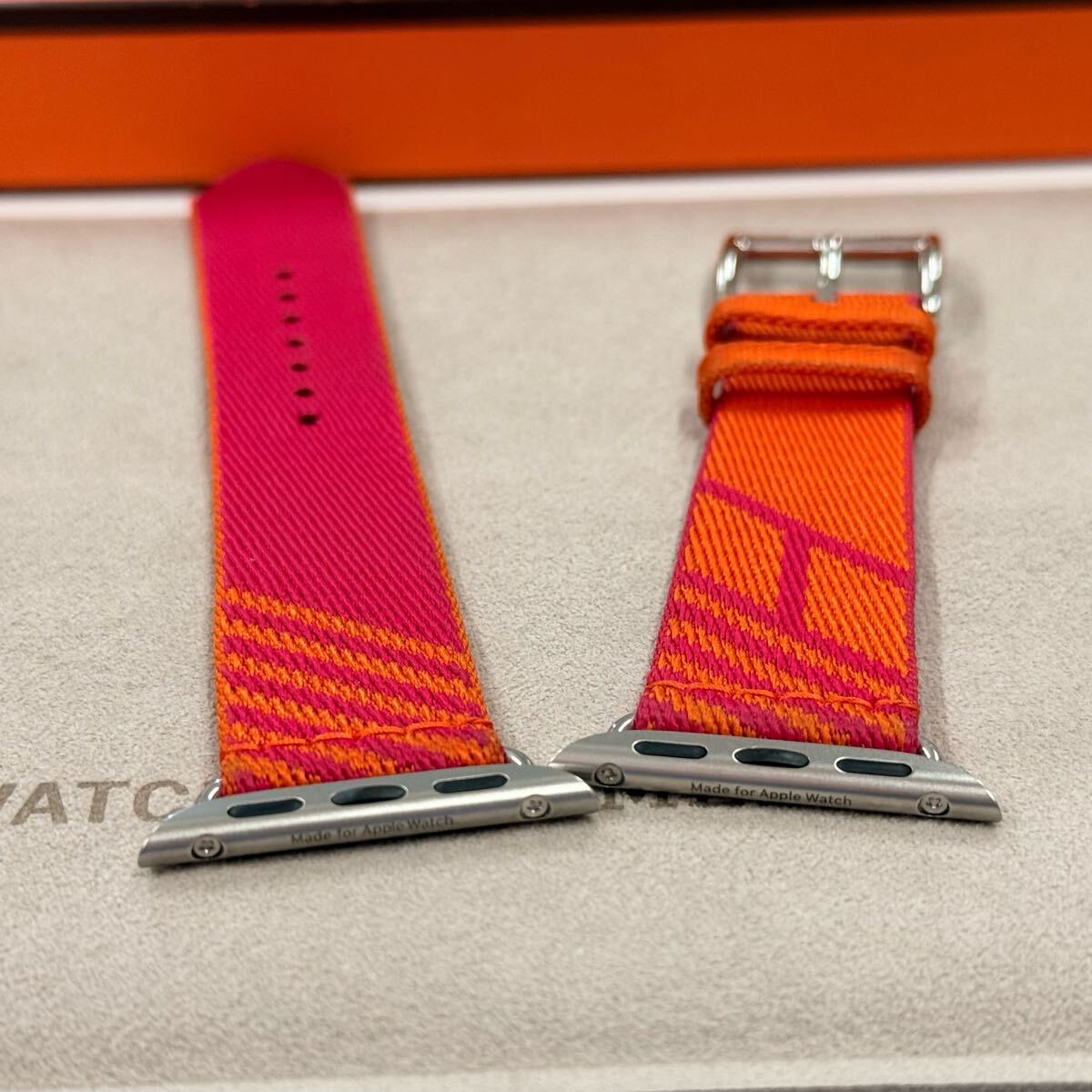 1877 Apple Watch エルメス ジャンピング ローズ オレンジ 即決 美品 Apple Watch Hermes 41mm 40mm 38mm ジャンピング