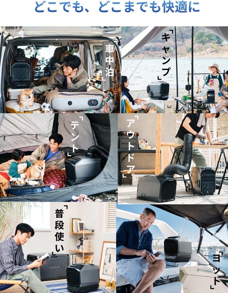 EcoFlow WAVE 3 ポータブルエアコン+専用エクストラバッテリー スポットクーラー 冷房暖房 温度調整可能 画面 風量調整 冷風 送風 _画像7