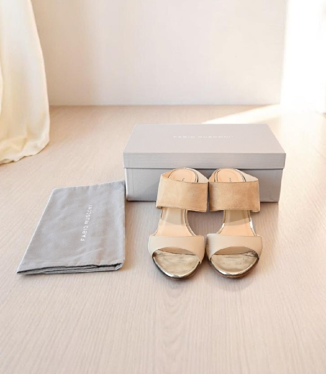 ★FABIO RUSCONI/ファビオルスコーニ　*FOSSA ダブルベルト　ミュール/size:37*　古著のgplus広島　2505r2