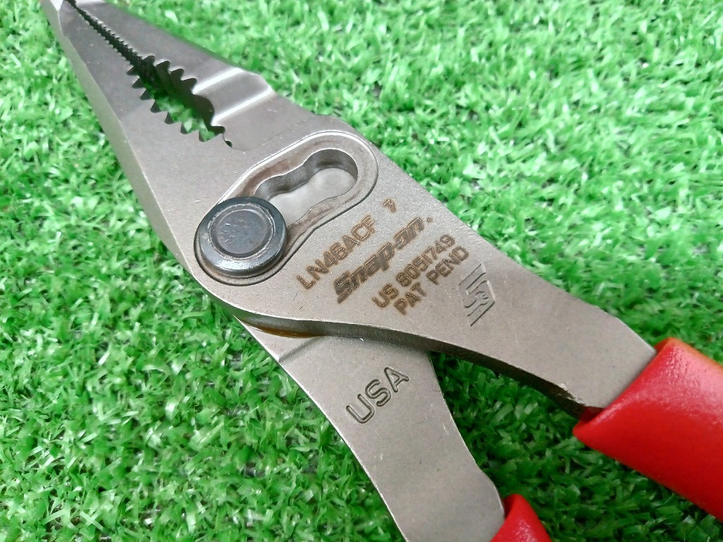 未使用品 スナップオン Snap-on ロングノーズ スリップジョイント プライヤー LN46ACF 赤 レッド 【1】
