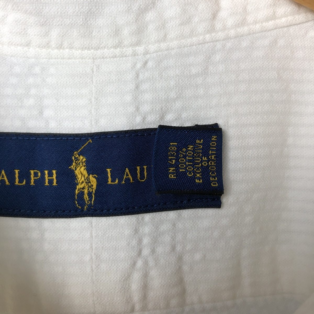 古著 ラルフローレン Ralph Lauren シアサッカー 半袖 ボタンダウンシャツ メンズXL相當(dāng) /eaa542924