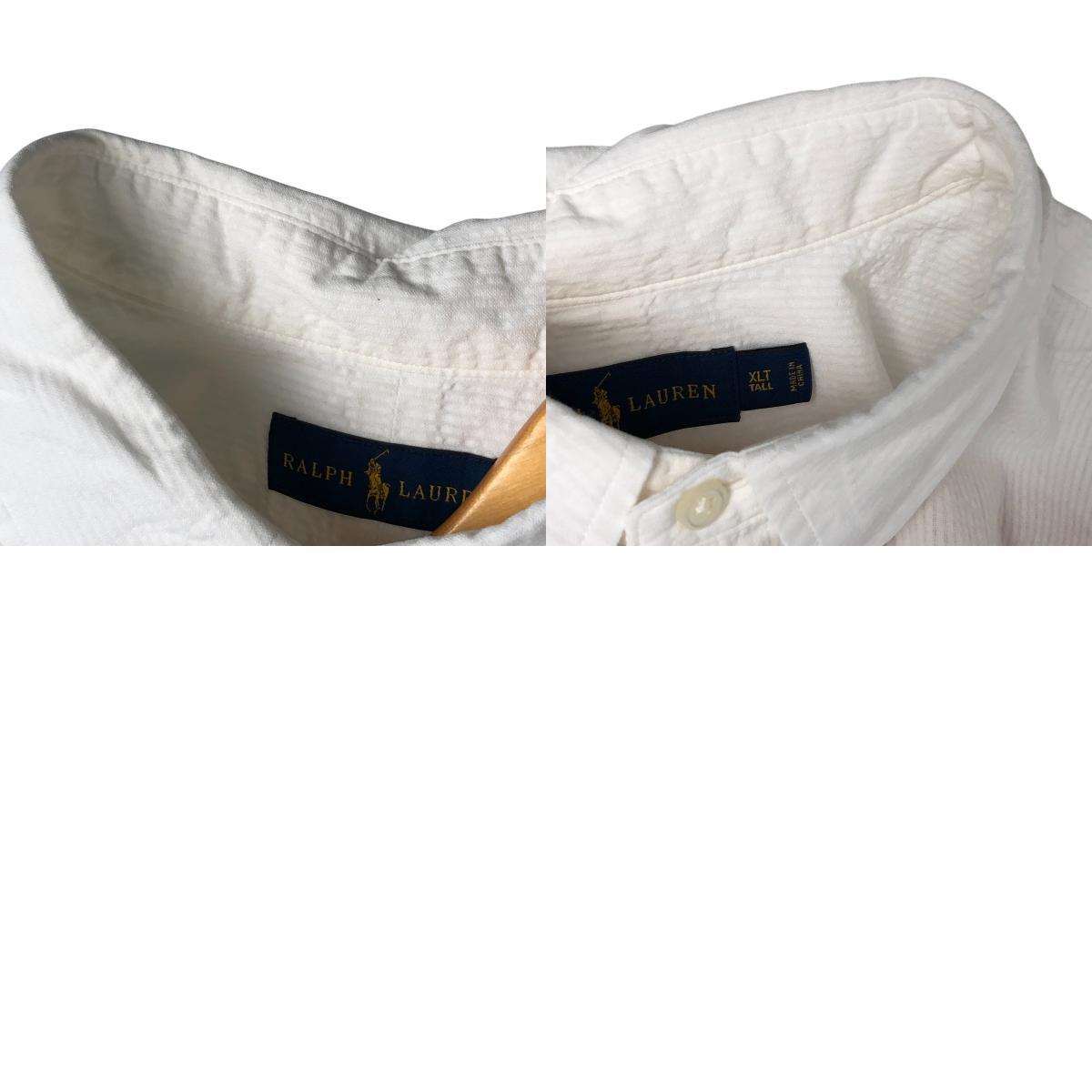 古著 ラルフローレン Ralph Lauren シアサッカー 半袖 ボタンダウンシャツ メンズXL相當(dāng) /eaa542924