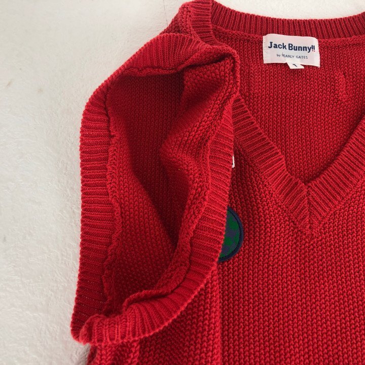 Jack Bunny!! by PEARLY GATES ジャックバニー レディース ゴルフウェア アクリル/コットン ベスト SIZE: 1 レッド LU632025051316_画像5