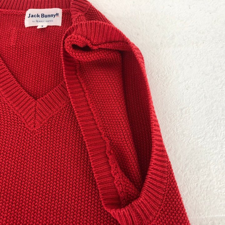 Jack Bunny!! by PEARLY GATES ジャックバニー レディース ゴルフウェア アクリル/コットン ベスト SIZE: 1 レッド LU632025051316_画像4