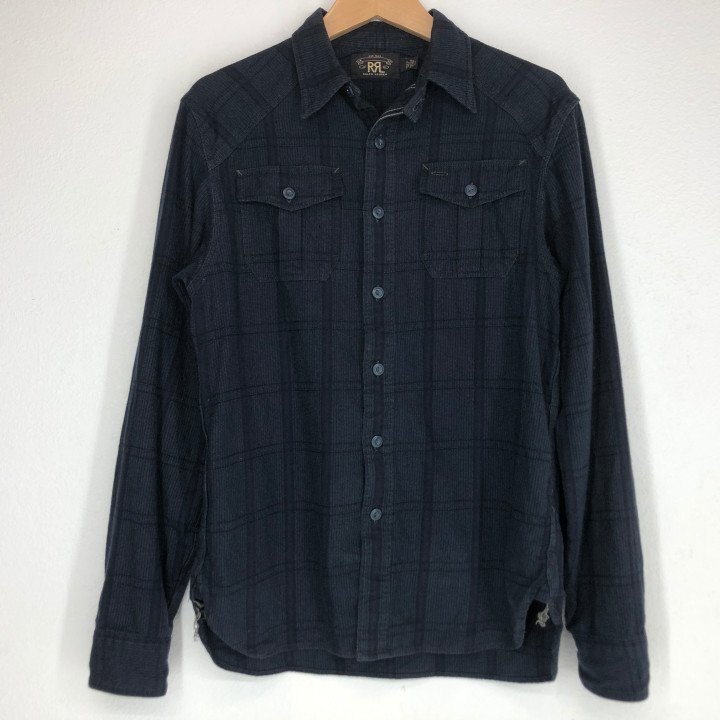 RRL RALPH LAUREN ダブルアールエル RRL インド制 チェック 長袖シャツ SIZE: S ネイビー MH632025051310