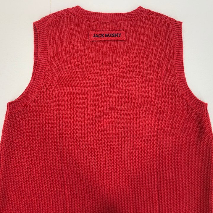 Jack Bunny!! by PEARLY GATES ジャックバニー レディース ゴルフウェア アクリル/コットン ベスト SIZE: 1 レッド LU632025051316_画像8