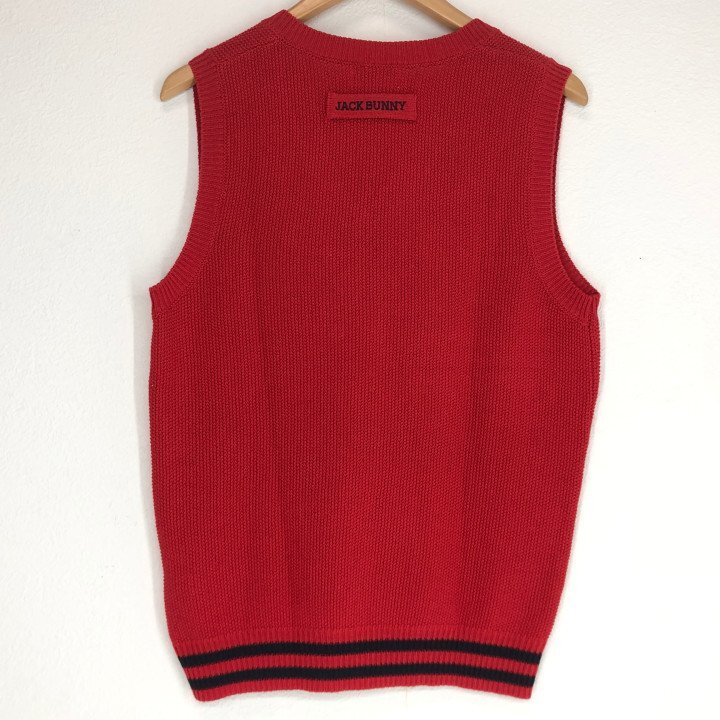 Jack Bunny!! by PEARLY GATES ジャックバニー レディース ゴルフウェア アクリル/コットン ベスト SIZE: 1 レッド LU632025051316_画像2