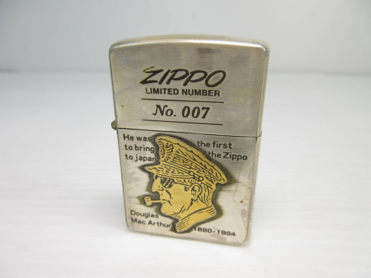 2504M0916 zippo ジッポ オイルライター リミテッドナンバー No.007 ダグラス?マッカーサー シルバー×ゴールドカラー