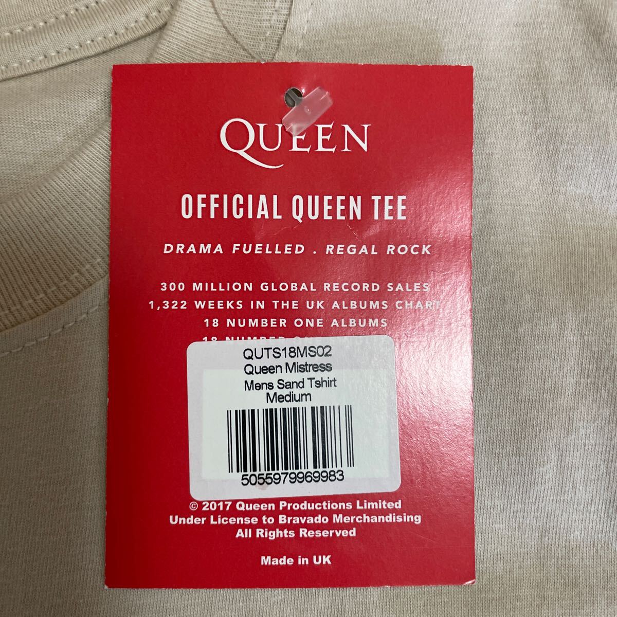 新品 QUEEN OFFICIAL MERCH UK インポート ロックTシャツ_画像5