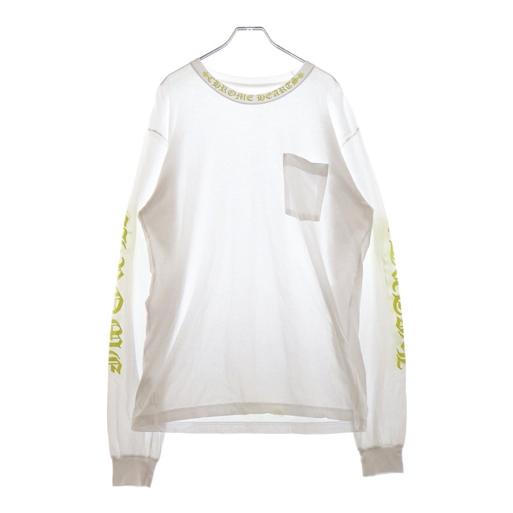 クロムハーツ★ネックロゴ ロングスリーブTシャツ ホワイト CHROME HEARTS クロムハーツ Neck Logo L/S TEE ネックロゴ