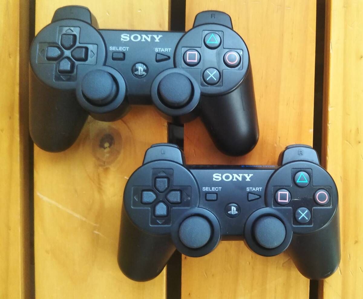 PS3 純正コントローラー×2個セット ジェットブラック デュアル