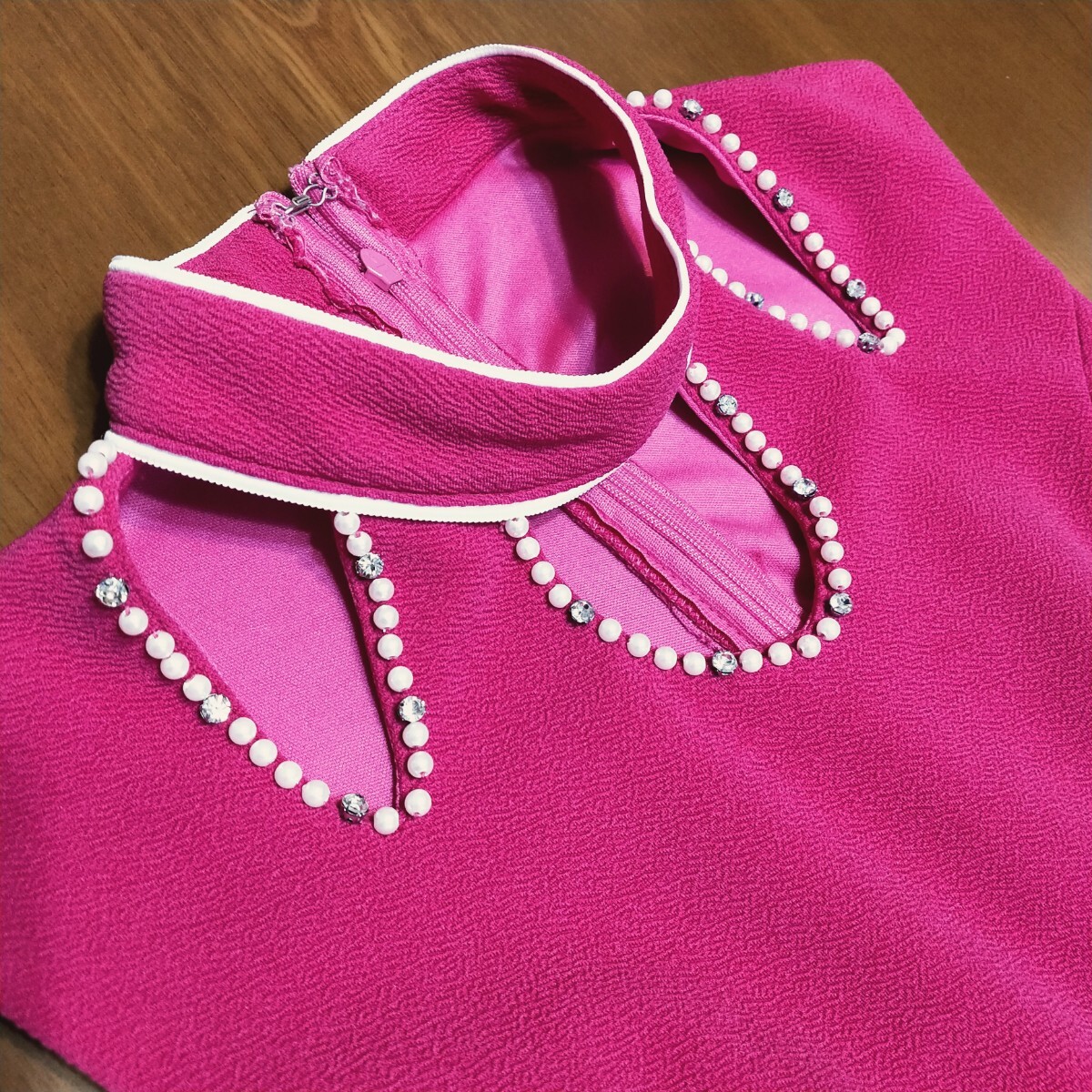 dazzQueen ビジュー装飾 ショッキングピンク ミニワンピース ミニドレス ナイトドレス キャバドレス_画像8
