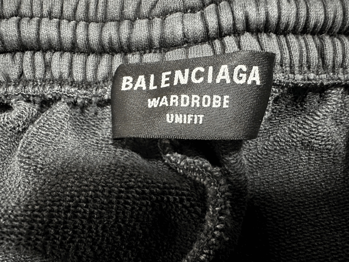美品BALENCIAGAバレンシアガウォッシュドブラックスウェットショーツXXSフェードブラックショートパンツ