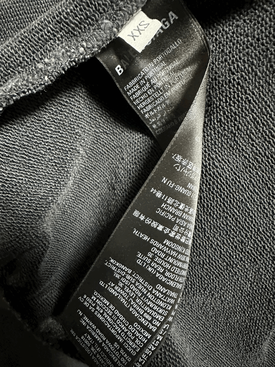 美品BALENCIAGAバレンシアガウォッシュドブラックスウェットショーツXXSフェードブラックショートパンツ