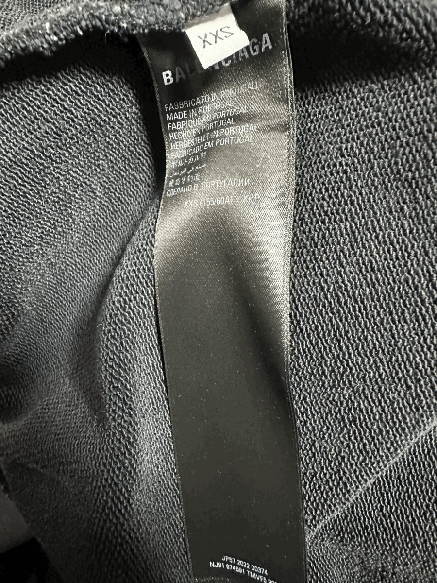 美品BALENCIAGAバレンシアガウォッシュドブラックスウェットショーツXXSフェードブラックショートパンツ