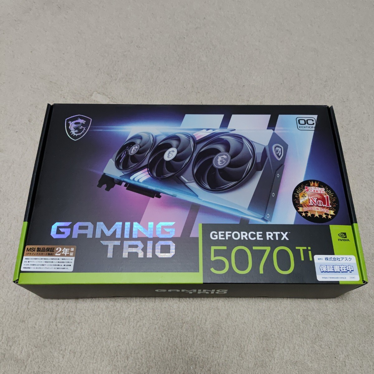 新品未開封 GeForce RTX 5070 Ti 16G GAMING TRIO OC PLUS