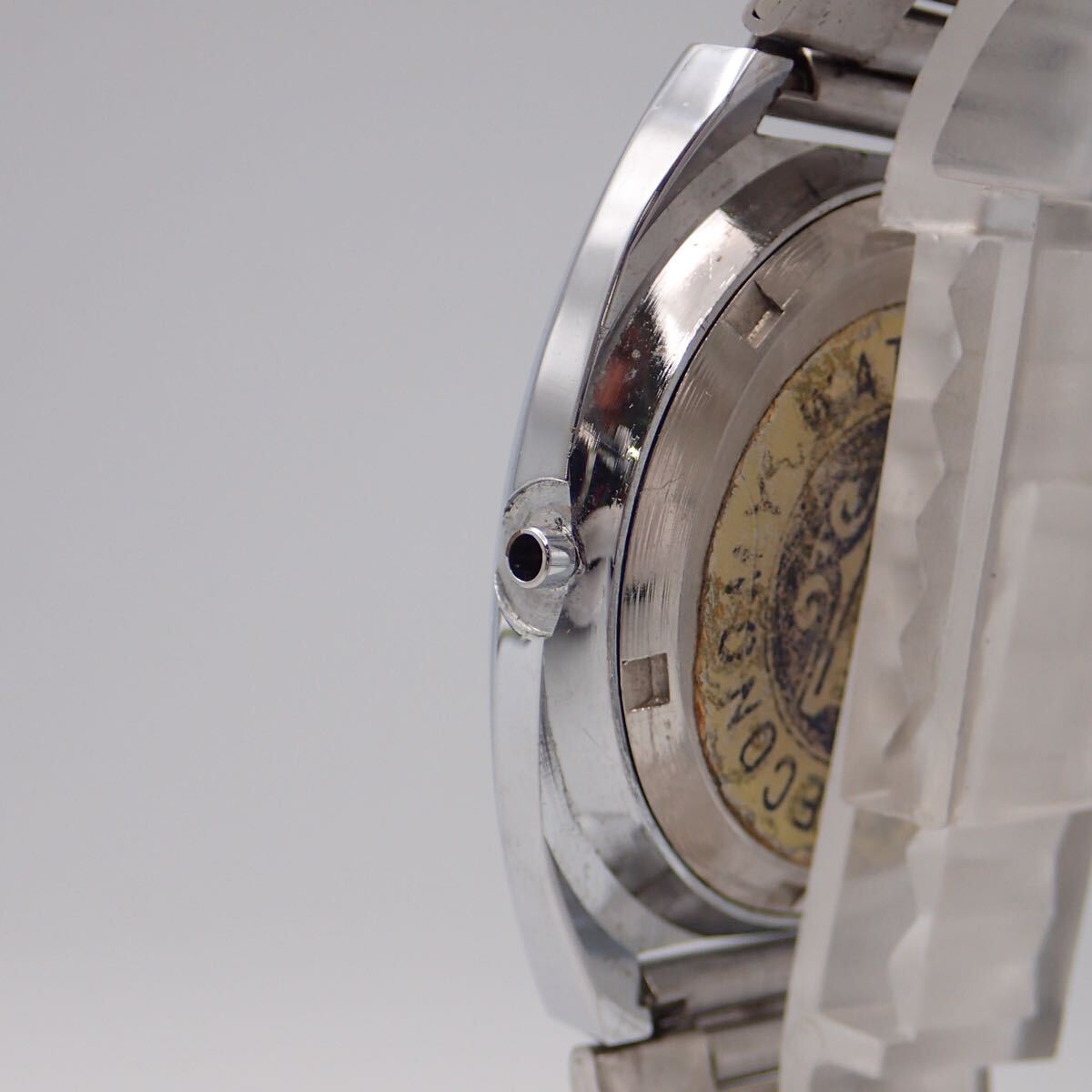 お03253/MARTELLE マーテル/手巻き/腕時(shí)計(jì)/18石/文字盤 シルバー×ブルー/リューズ欠品/ジャンク