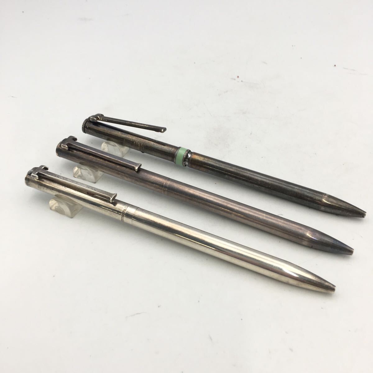 ★F04265/TIFFANY&Co. ティファニー/ボールペン/Tクリップ/STERLING 925 等/ツイスト式/シルバー 等/まとめて/計(jì)3點(diǎn)セット/筆記OK含
