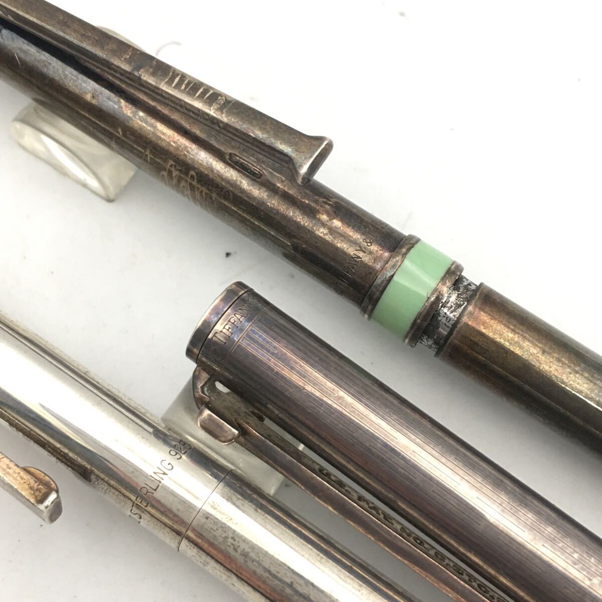★F04265/TIFFANY&Co. ティファニー/ボールペン/Tクリップ/STERLING 925 等/ツイスト式/シルバー 等/まとめて/計(jì)3點(diǎn)セット/筆記OK含