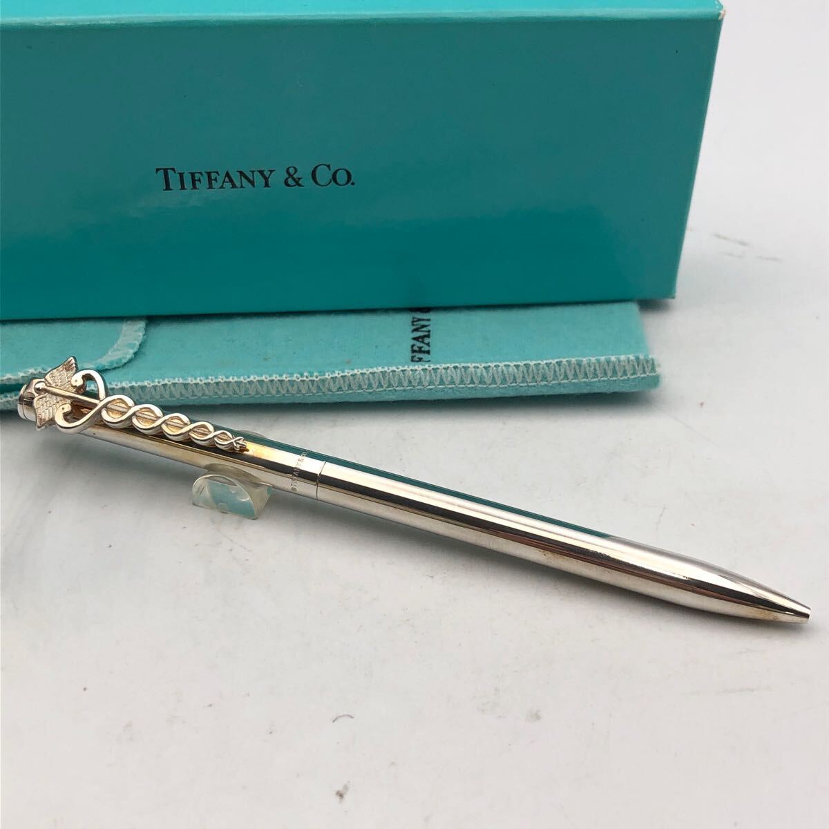 ★F04271/TIFFANY&Co. ティファニー/ボールペン/カドゥサス/SILVER 925/ツイスト式/蛇/シルバー/箱付