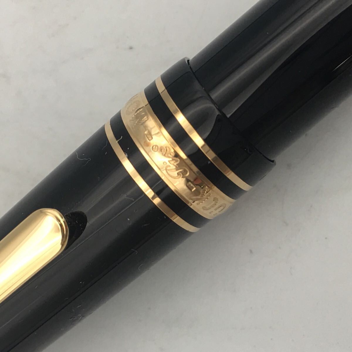 ★F05007/MONTBLANC モンブラン/萬年筆/マイスターシュテュック Pix/ペン先 14K 585/ブラック×ゴールド/ショパン CD付/箱付