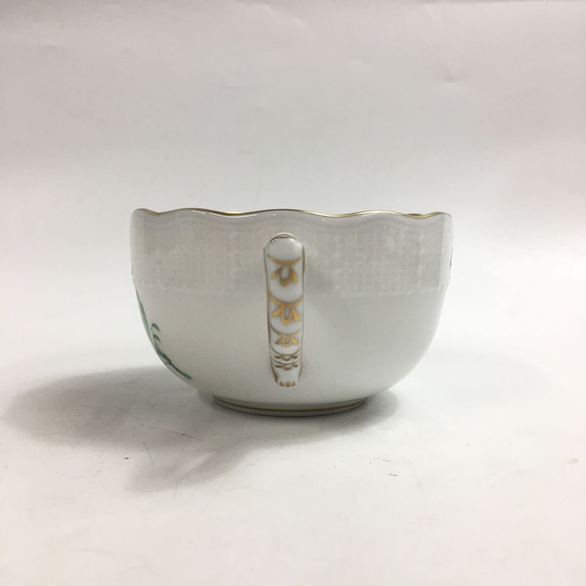 ★E12310【未使用保管品】HEREND ヘレンド/金彩/カップ&ソーサー/アポニーグリーン/1客/箱付