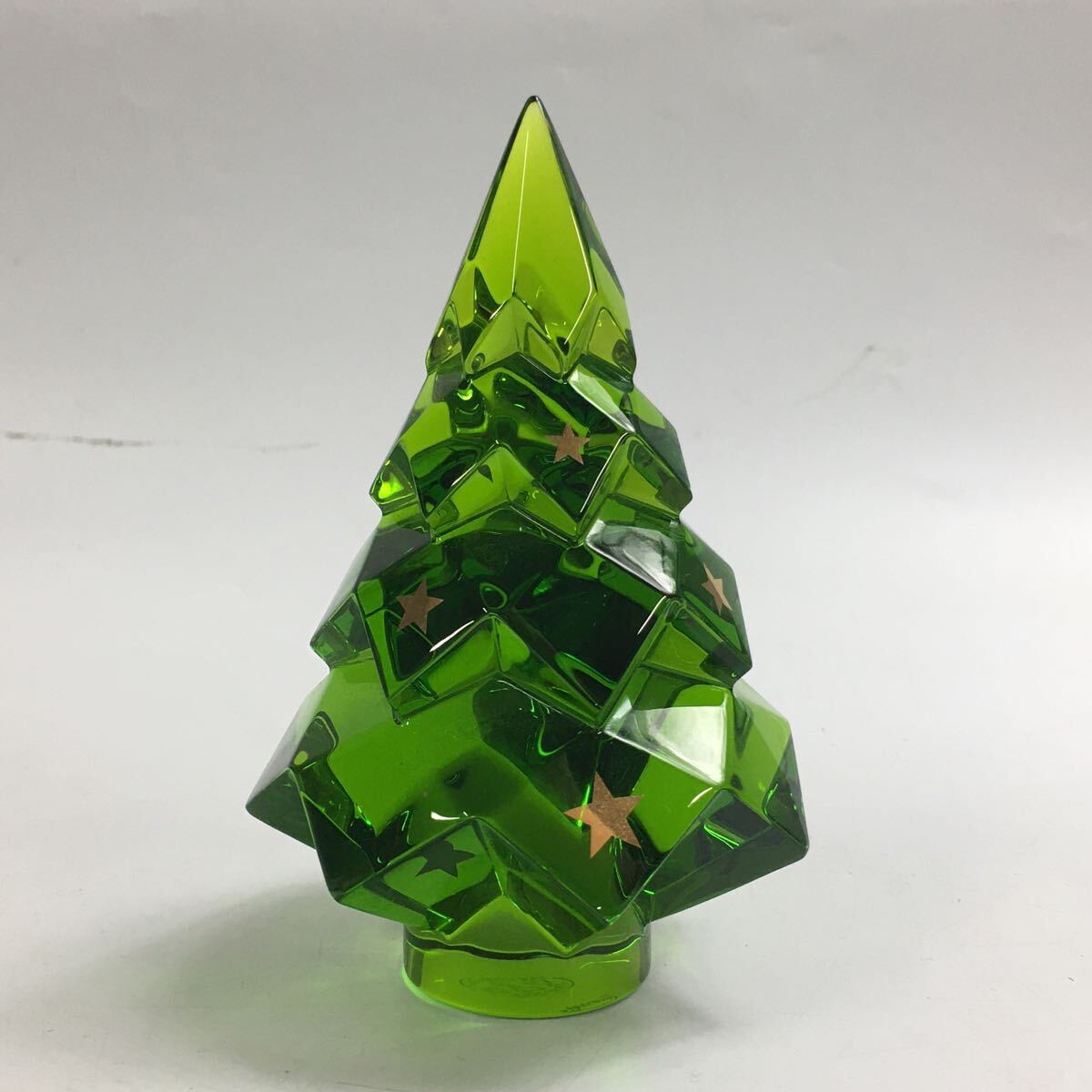 バカラ Baccarat 置物 クリスマスツリー ファイアー グリーン