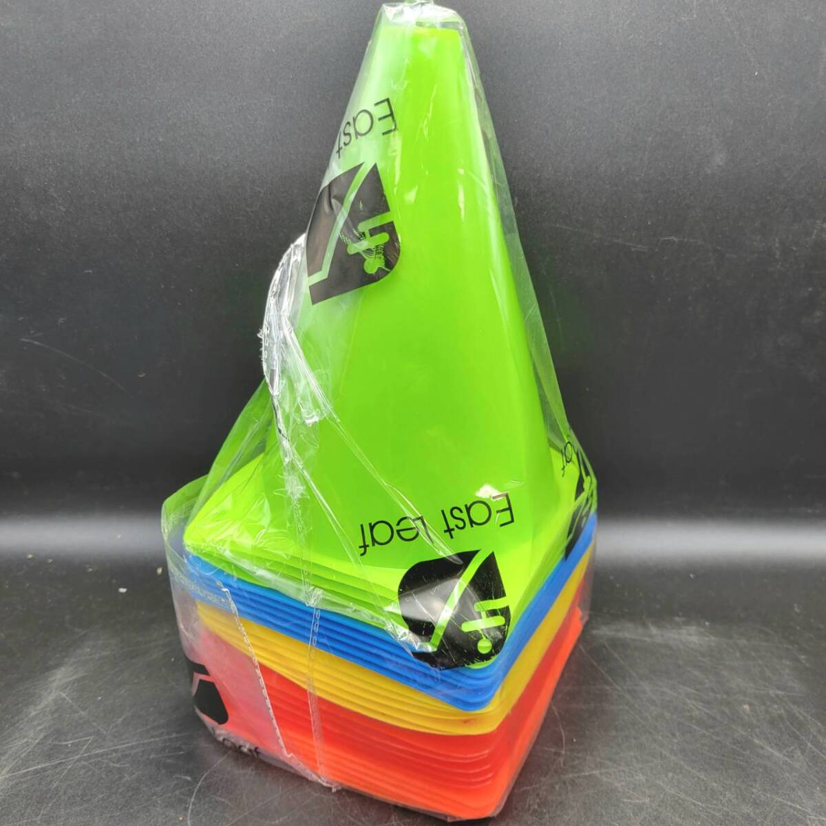 三角コーン / 25個セット ｜ 5色 5個 / スポーツ用品 / サッカー / 野球 / アメフト / バレー / バスケ 等 / 高さ17cm / 管理B上段