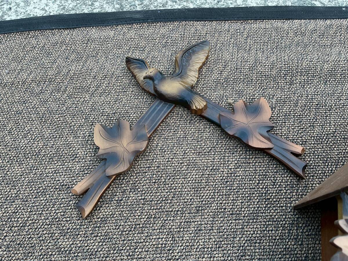 ★ジャンク★CITIZEN rhythm 4mj697★鳩時計 掛時計 クォーツ★昭和レトロ 鳩3匹★