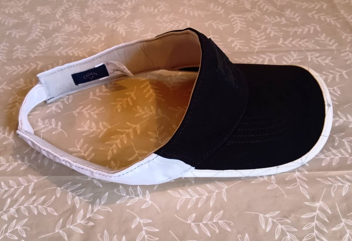 美品！　キャロウェイ　Callaway　サンバイザー　サイズＦＲ　マジックテープ　ブラック×ホワイト　幅広いサイズに対応_画像2