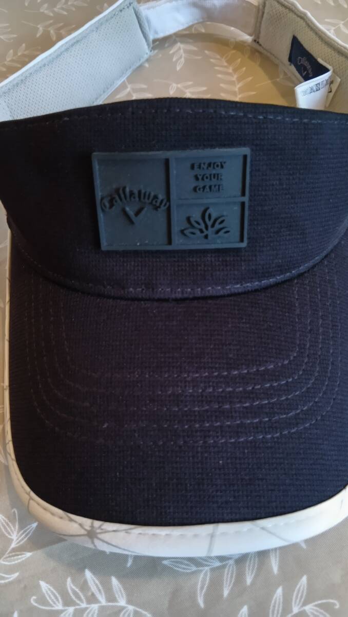 美品！　キャロウェイ　Callaway　サンバイザー　サイズＦＲ　マジックテープ　ブラック×ホワイト　幅広いサイズに対応_画像4