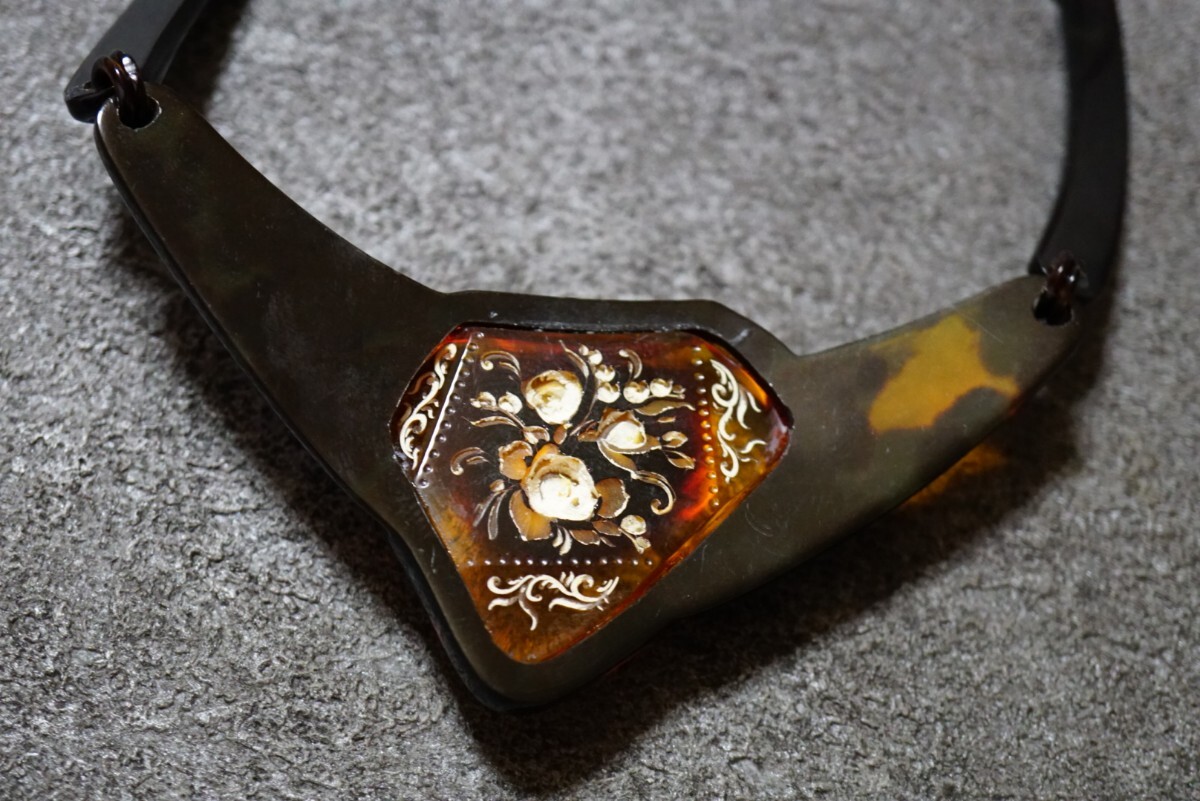 x13 天然琥珀 本鼈甲 べっ甲 アンバー コハク ネックレス